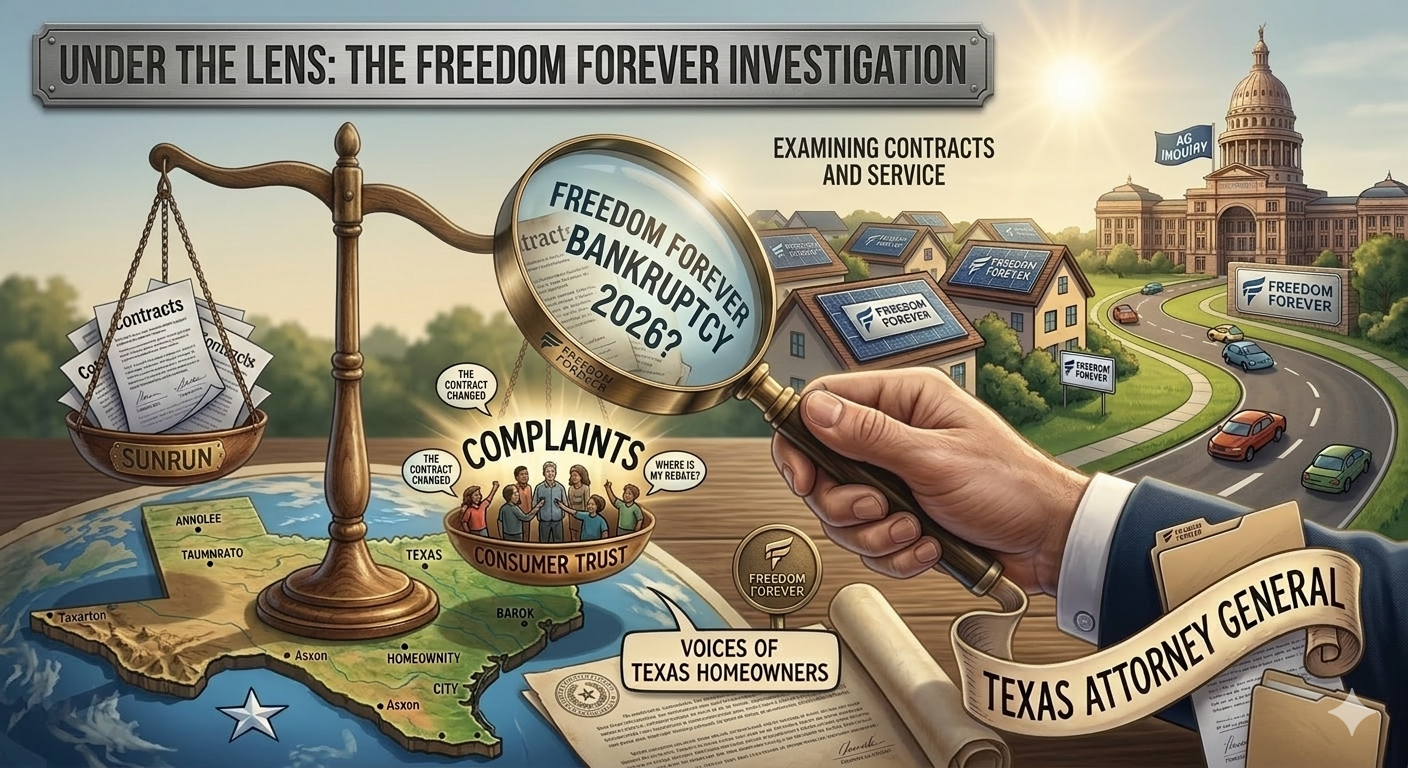 Freedom Forever Solar bankruptcy investigation 2026 - examining contracts and consumer trust